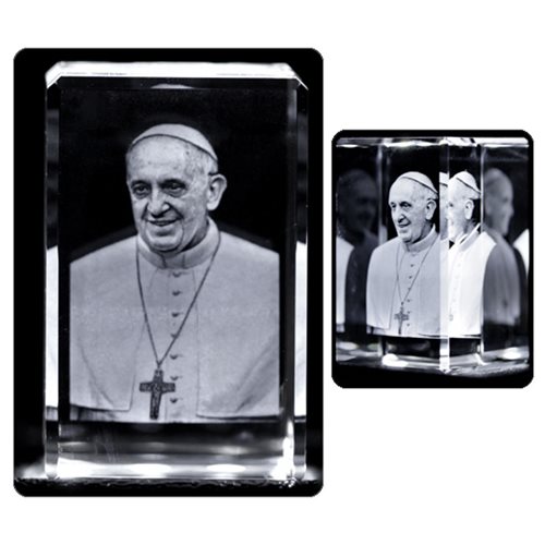 Pope Francis Small 3D Laser Crystal